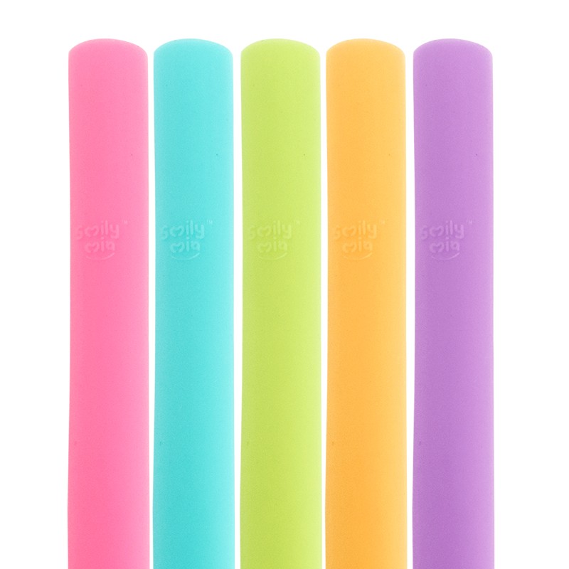 Silicone milk tea straw solid color